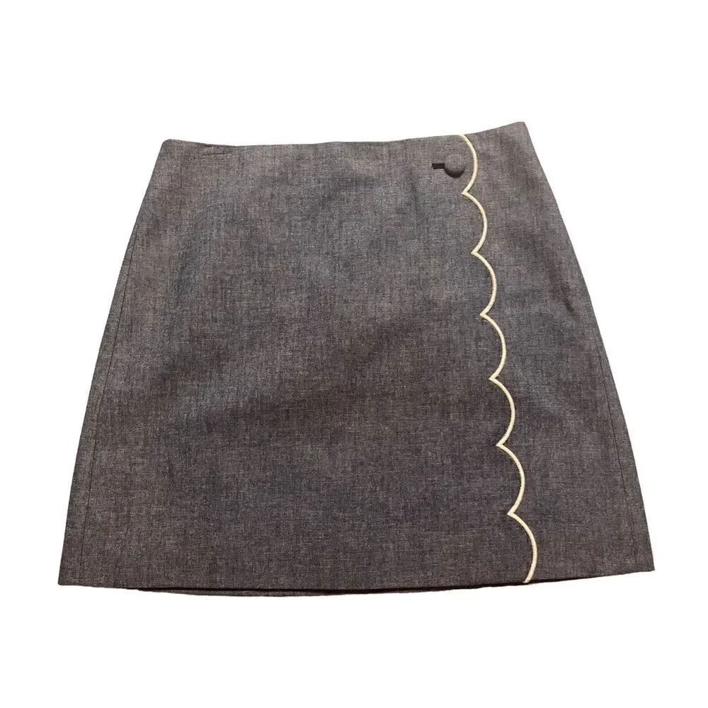 J Crew scalloped chambray skirt sz 6